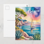 Waterverf van Corsica Briefkaart (Voorkant / Achterkant)