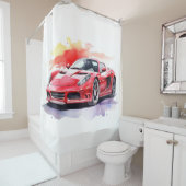 Waterverf van de auto douchegordijn (In situ)