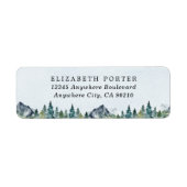 Waterverf van de bergen Elegant Rustic Threadding  Etiket (Voorkant)