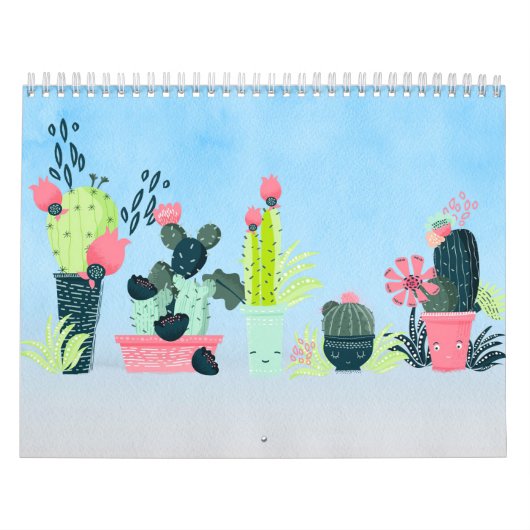 Waterverf van de Cactus-familie Kalender (Hoes)