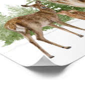 Waterverf van de Deer-reeks - loskoppeling afdrukk Poster (Hoek)