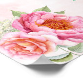 Waterverf van de hete luchtballon Roze Mint Peach  Poster (Hoek)