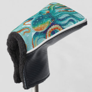 Waterverf van de Kaart van de octopus de Golfheadcover