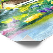 Waterverf van de landenkerk foto afdruk (Hoek)