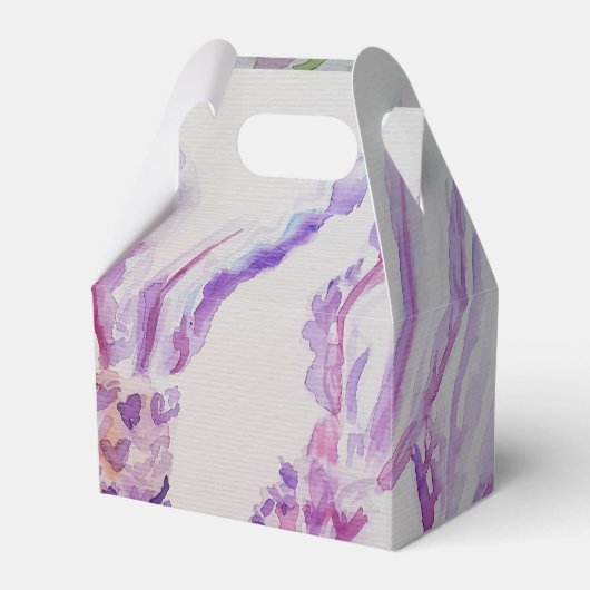 Waterverf van de lavendel en de bijen: Birthday Bedankdoosjes (Voorkant Zijde)