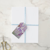 Waterverf van de lavendel en de bijen: Birthday Cadeaulabel (Met Touw)