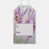 Waterverf van de lavendel en de bijen: Birthday Cadeaulabel (Achterkant)