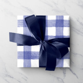 Waterverf van de marine, Gingham-pakpapier Cadeaupapier