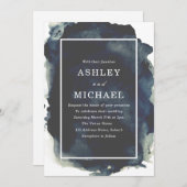 Waterverf van de marine - verf de moderne bruiloft kaart (Voorkant / Achterkant)