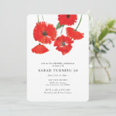 Waterverf van de moderne rode papavermakerij kaart (Staand voorkant)