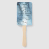 Waterverf van de mosterdblauwe marine handwaaier (Achterkant)