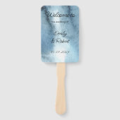 Waterverf van de mosterdblauwe marine handwaaier (Voorkant)