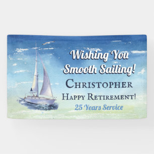 Waterverf van de nautische zeilboot spandoek