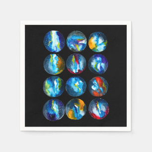 Waterverf van de nebula sterrenstelsel van de blau servet