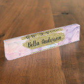 Waterverf van de pasta van het esthetische schildp naambordje (Zijkant)