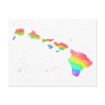 Waterverf van de Rainbow Map op Hawaiiaanse eiland