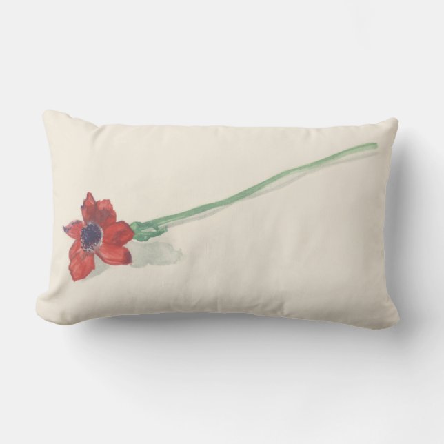 Waterverf van de rode ranunculus kussen (Voorkant)