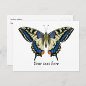 Waterverf van de swallowtail Butterfly Briefkaart  (Voorkant / Achterkant)