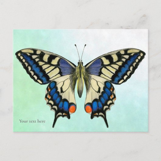 Waterverf van de swallowtail Butterfly Briefkaart  (Voorkant)