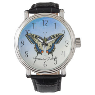 Waterverf van de swallowtail Butterfly Horloge