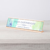 Waterverf van de Tranquil Ocean Bureau Naambordje (Voorkant)