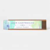 Waterverf van de Tranquil Ocean Bureau Naambordje (Voorkant)