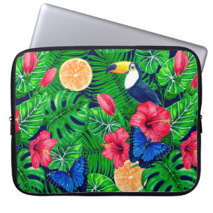 Waterverf van de tropische tuinen laptop sleeve