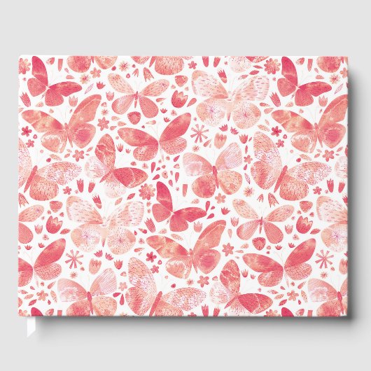 Waterverf van de vlinder gastenboek (Voorkant)