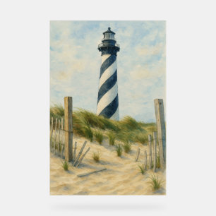 Waterverf van de vuurtoren van Cape Hatteras Acryl Bord