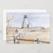 Waterverf van de vuurtoren van Plymought Kaart (Voorkant / Achterkant)