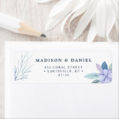 Waterverf van de WinterFloral Navy Etiket (Insitu)