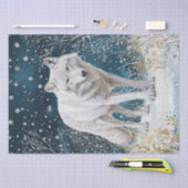 Waterverf van de witte wolf tissuepapier (Craft)