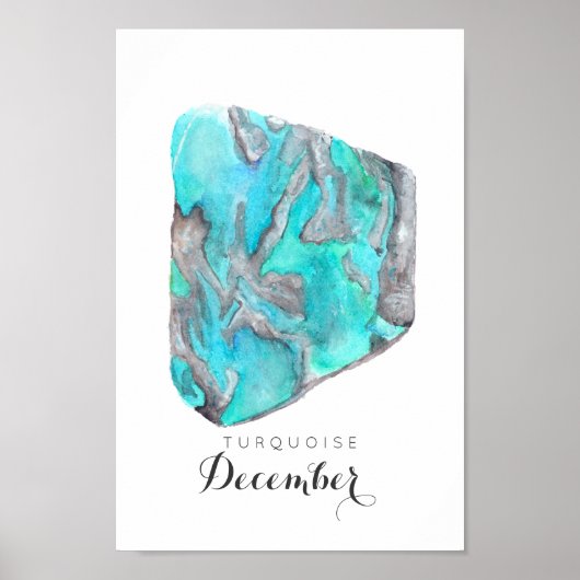 Waterverf van december Birthstone Turquoise | POST Poster (Voorkant)