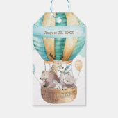 Waterverf van dierenavontuur Boho Birthday Party Cadeaulabel (Achterkant)