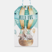 Waterverf van dierenavontuur Boho WILD ONE 1 1st Cadeaulabel (Achterkant)