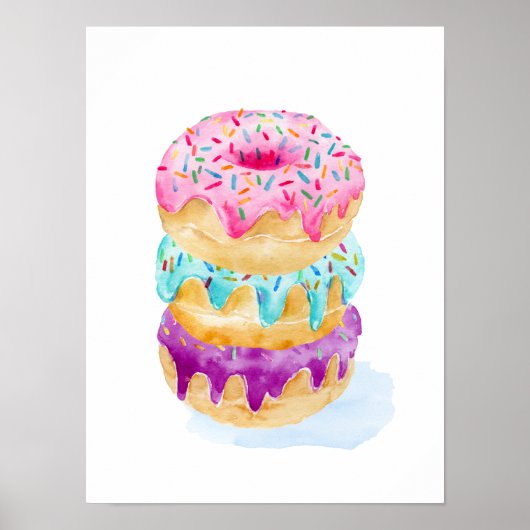 Waterverf van donuts poster (Voorkant)