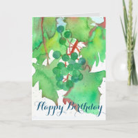 Waterverf van druiven — Fruit Happy Birthday