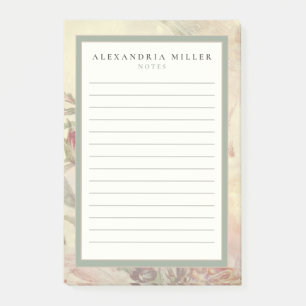 Waterverf van Ecru Floral Lijst Naam en opmerkin Post-it® Notes