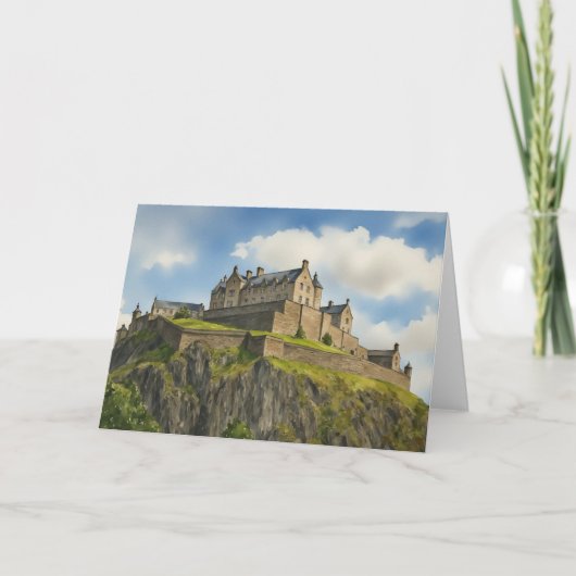 Waterverf van Edinburgh Castle Scotland Kaart (Voorkant)