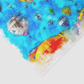 Waterverf van een luchtballon tissuepapier (Detail)