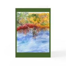 waterverf van Flyfisher + herfstkleuren