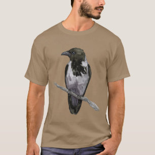 Waterverf van gekookte kraai T-shirt