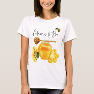 Waterverf van Gele honing Zonnebloem Baby shower v T-shirt