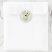 Waterverf van gele labrador ronde sticker (Tas)
