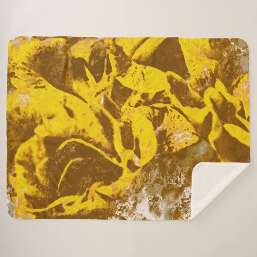 Waterverf van gele rozen sherpa deken (Voorkant (horizontaal))