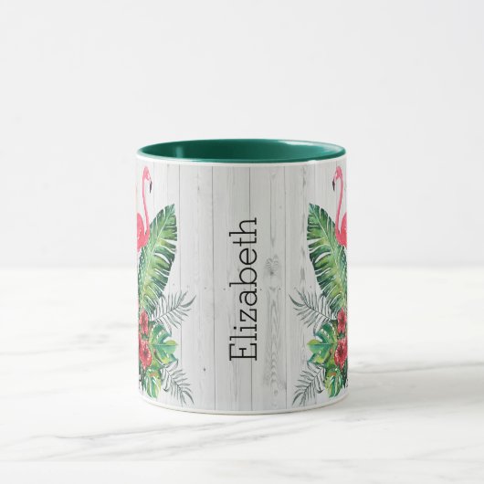 Waterverf van gepensioneerde Flamingo Mok (Midden)