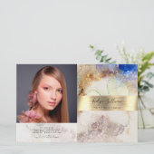 Waterverf van glitter en tweeledige brochure van b (Staand voorkant)