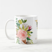 Waterverf van goudmonogram koffiemok (Links)