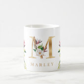 Waterverf van goudmonogram koffiemok (Center)