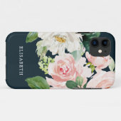 Waterverf van goudroze ivoor met Jouw naam Case-Mate iPhone Case (Achterkant (horizontaal))